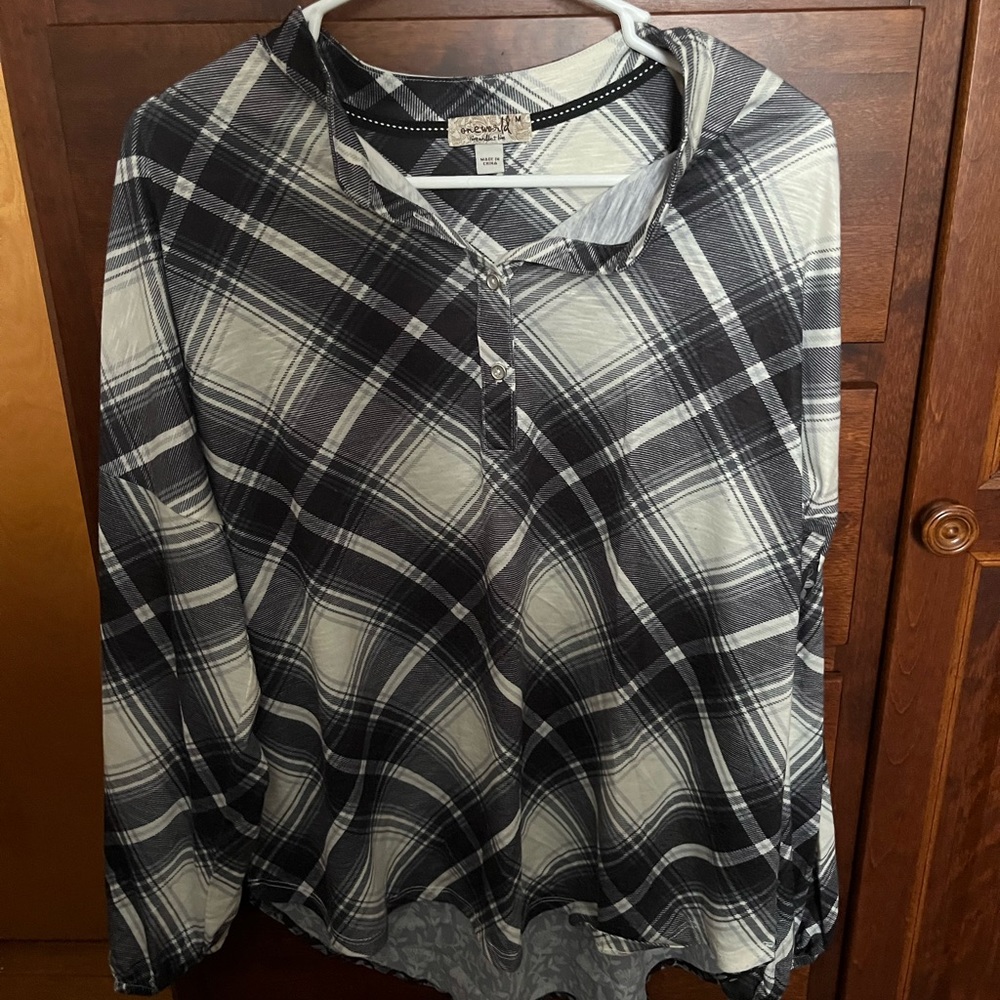 one world flannel with paisley back.